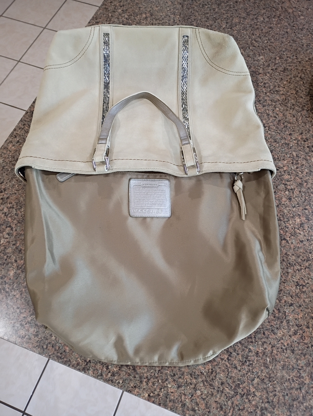 Coach Cream Suede Tote - Picture 6 of 17